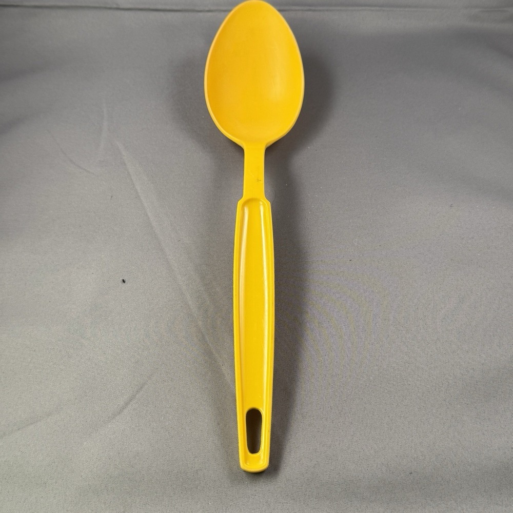 Vintage EKCO Yellow Plastic Serving Spoon Dishwasher Safe USA Retro Kitchen Tool